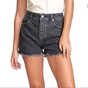 UNIQLO Denim High Rise Cutoff Frayed Hem Jean Shorts Women’s 30 Grunge Faded